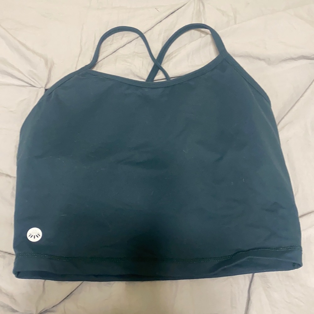 Teal senita athletics small crop top